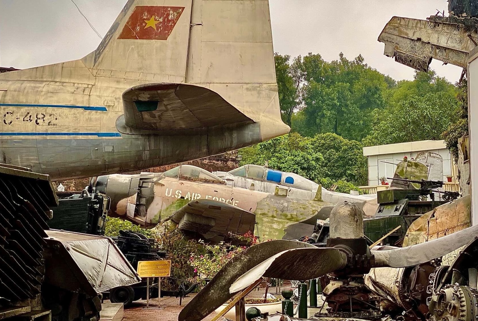 War Museum in Hanoi with tanks and military vehicles on display