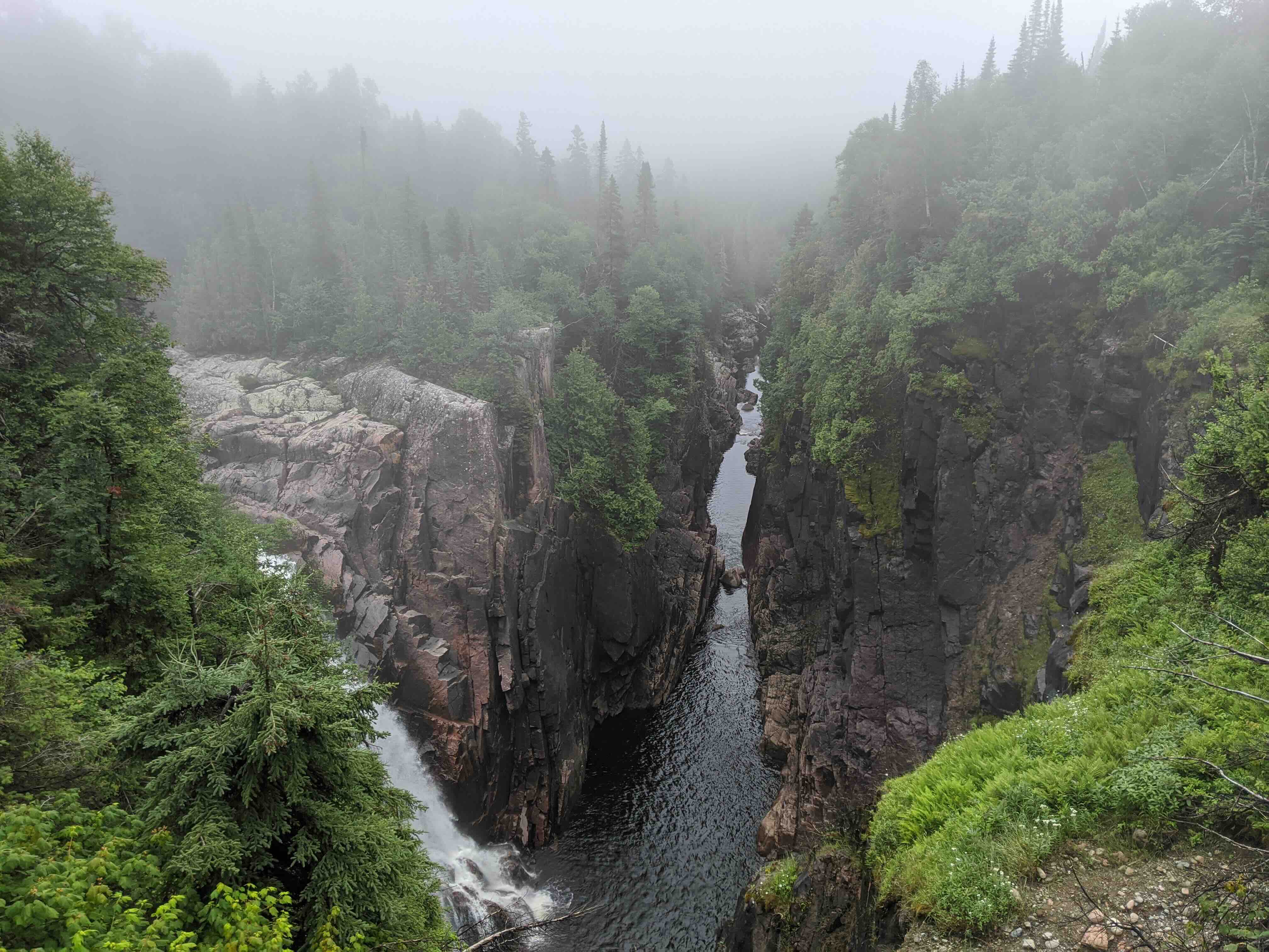 Aguasabon Waterfall on a misty day